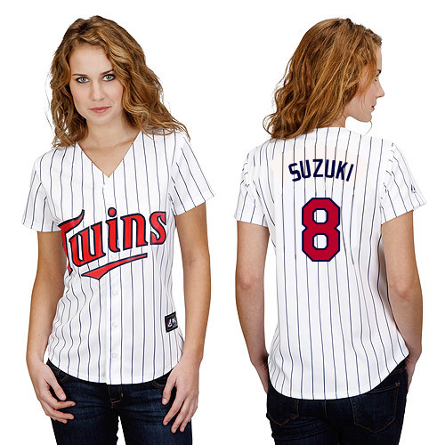 Kurt Suzuki #8 mlb Jersey-Minnesota Twins Women's Authentic Home White Baseball Jersey